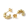 Brass C-Shape Stud Earrings for Woman EJEW-F314-05G-2