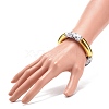 Two Tone Acrylic Curved Tube Beaded Stretch Bracelet for Women BJEW-JB08441-3