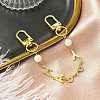 Brass & Shell Pearl Word HAPPY Link Bag Extender Chains FIND-JF00149-03-1