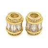 Rack Plating Brass Micro Pave Cubic Zirconia European Beads KK-F089-31G-08-1