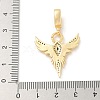 Brass Clear & Green Cubic Zirconia Wings European Dangle Charms KK-U044-11G-3