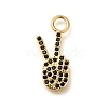 Brass Micro Pave Cubic Zirconia Pendants KK-M295-05G-1