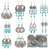 SUNNYCLUE DIY Synthetic Turquoise Beaded Earring Making Kit DIY-SC0021-17-1