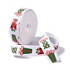 25 Yards Christmas Theme Printed Polyester Grosgrain Ribbon OCOR-C004-02H-1