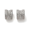 Brass Micro Pave Clear Cubic Zirconia Beads KK-B110-08P-2