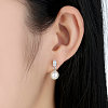 Anti-Tarnish Rhodium Plated 925 Sterling Silver Cubic Zirconia Stud Earrings EJEW-FF0002-12-6