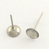 Non-Tarnish 304 Stainless Steel Post Stud Earring Findings X-STAS-R063-50-1