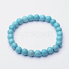 Synthetic Turquoise Beaded Stretch Bracelets BJEW-F203-02-1