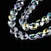 Electroplate Transparent Glass Beads Strands EGLA-N002-22A-B01-5
