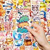 50Pcs PP Plastic Animals Sticker PW-WG98F2E-01-4