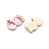 Christmas Theme Rack Plating Alloy Enamel Pendants ENAM-T021-14KCG-2