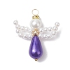 5Pcs Glass Pearl Pendants PALLOY-JF03080-3