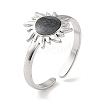 304 Stainless Steel Enamel Open Cuff Rings for Women RJEW-F166-40P-02-1