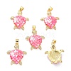 Real 18K Gold Plated Brass Micro Pave Clear Cubic Zirconia Pendants KK-D004-05G-E-1