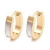 Ion Plating(IP) 304 Stainless Steel & Natural Shell Huggie Hoop Earrings for Women EJEW-C096-27B-G-1