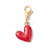 5Pcs Heart Alloy Enamel Pendant Decorations HJEW-JM02756-3