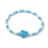 Sea Turtle Porcelain Bead Stretch Bracelets BJEW-JB09997-3