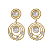 304 Stainless Steel Stud Dangle Earrings STAS-OY010-62G-3
