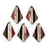 Transparent Resin & Walnut Wood Pendants RESI-TAC0017-06-A01-3