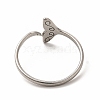 304 Stainless Steel Whale Tail Open Cuff Ring for Women RJEW-K239-01P-2