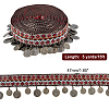 AHANDMAKER 5 Yards Ethnic Style Embroidery Polyester Ribbons OCOR-GA0001-19-2