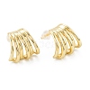 Brass Stud Earrings ZIRC-P088-04G-1