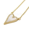 Brass Micro Pave Clear Cubic Zirconia Pendant Necklaces NJEW-B082-05A-G-1