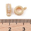 Brass Pave Clear Cubic Zirconia Beads KK-N256-08G-A-3