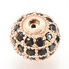 Brass Micro Pave Cubic Zirconia Beads ZIRC-Q013-10mm-143RG-3