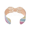 Butterfly Alloy Open Cuff Bangles for Women BJEW-L686-01A-3