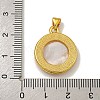 Rack Plating Brass Micro Pave Clear Cubic Zirconia Flat Round Pendants KK-U025-10G-01-3