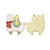 Christmas Theme Rack Plating Alloy Enamel Pendants PALLOY-O109-34LG-1