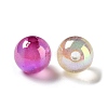 UV Plated Transparent Acrylic Beads X-OACR-Z013-10-3