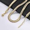 Rack Plating Brass Herringbone Chains Necklace for Men Women NJEW-M193-01G-2