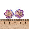 Baking Paint and Golden Metal Enlaced Glass Beads DGLA-T004-09F-3