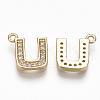 Brass Cubic Zirconia Charms KK-S348-330U-2