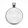 Flat Round Alloy Pendant Cabochon Settings LS-PALLOY-A15654-N-3