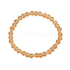 Round Natural Morganite & Brass Beads Stretch Bracelets for Women UX1023-4-1