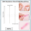 SUNNYCLUE 400Pcs 304 Stainless Steel Ball Head Pins STAS-SC0007-80-2