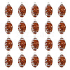 20Pcs Rugby Polymer Clay Rhinestone Pendants PALLOY-OC00050-1