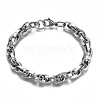 Non-Tarnish 201 Stainless Steel Rope Chain Bracelet for Men Women BJEW-S057-74-1