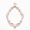 Rack Plating Alloy Open Back Bezel Pendants PALLOY-Q351-06RG-FF-2