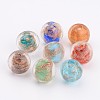 Mixed Color Round Handmade Lampwork Gold Sand Beads X-LAMP-ZZZ153-M-2