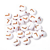 100Pcs Plating Opaque White Acrylic Beads FIND-PW0024-36H-1