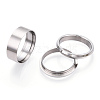 Detachable 304 Stainless Steel Grooved Finger Ring Settings STAS-WH0047-73E-P-1