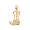 Brass Micro Pave Cubic Zirconia Pandents KK-R100-08G-1