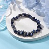 Natural Lapis Lazuli Chip Beaded Stretch Bracelets for Women Men BJEW-JB10652-03-2