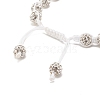 Sparkling Ball Rhinestone Braided Bead Bracelet for Women BJEW-JB07703-03-5