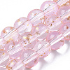 Transparent Spray Painted Glass Bead Strands X-GLAA-N035-03B-B06-1