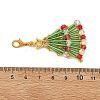 Christmas Tree Glass Beads Pendant Decorations HJEW-JM05045-3